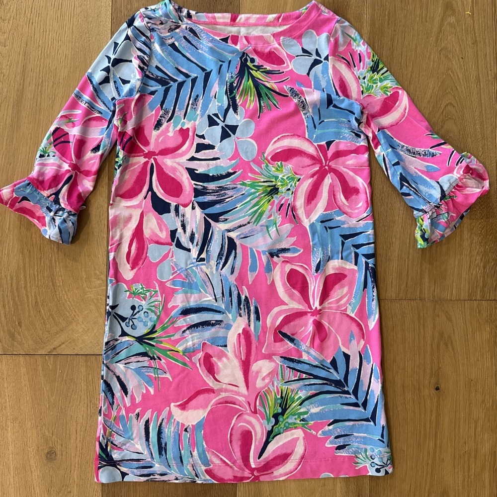 Lilly Pulitzer Girls Mini Sophie Dress Size Large 8-10 Ruffle sleeves